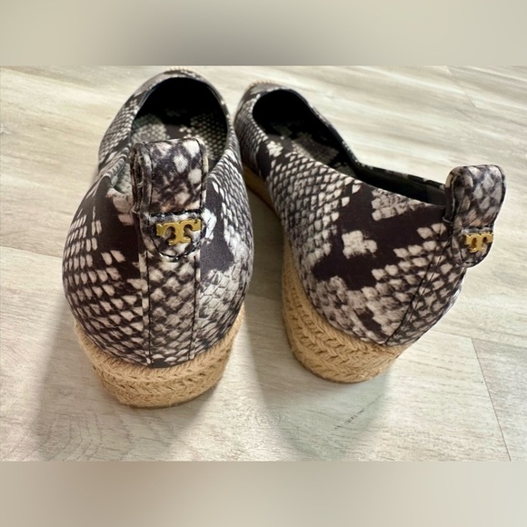 Tory Burch Satin Espadrilles Wedges Women 8.5 Heather Snake - Picture 14 of 15